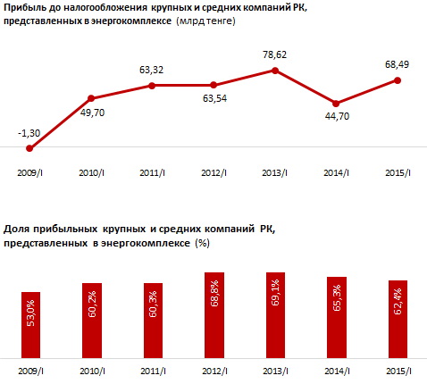 Обзор результатов финансово-хозяйственной деятельности крупных и средних компаний, представленных в энергетическом комплексе Казахстана