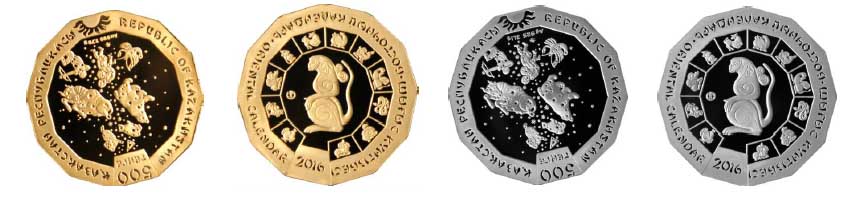 Памятные серебряная и золотая монеты «Год обезьяны» являются шестой парой монет, продолжающих серию монет «Восточный календарь»