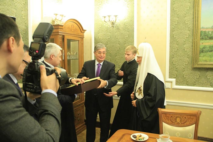 Глава Православной Церкви Казахстана принял участие во встрече Святейшего Патриарха Кирилла с председателем Сената Парламента Республики Казахстан